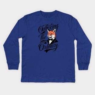 Fox in a bow tie Outfoxing the Ordinary Kids Long Sleeve T-Shirt